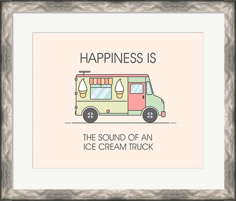 Framed Ice Cream Truck Green Print