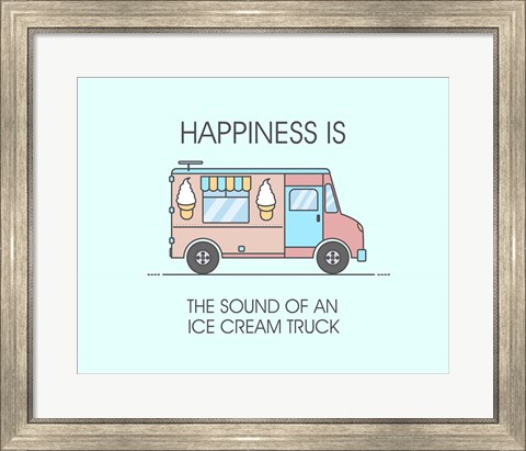 Framed Ice Cream Truck Pink Print