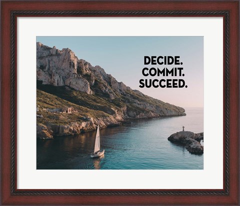 Framed Decide Commit Succeed - Sailboat Color Print