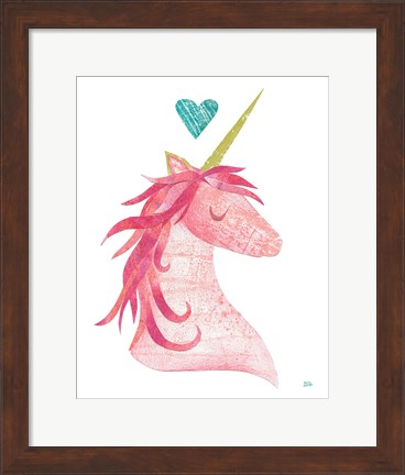 Framed Unicorn Magic I Heart Print