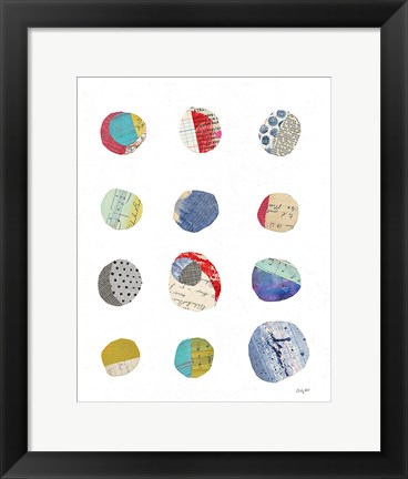 Framed Geometric Collage II on White Print