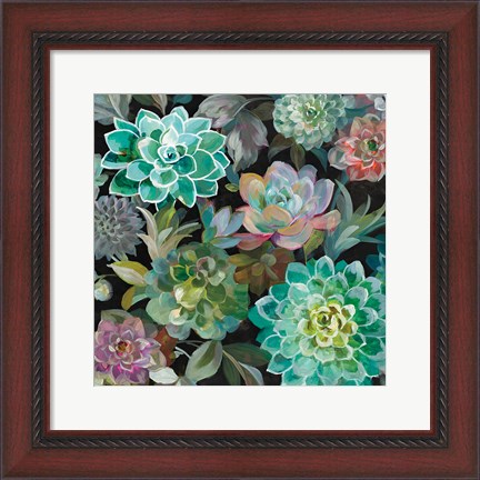 Framed Floral Succulents v2 Crop Print