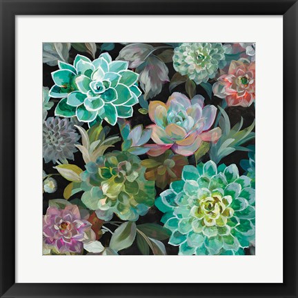 Framed Floral Succulents v2 Crop Print