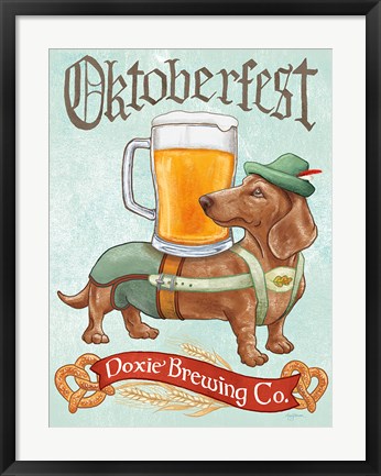 Framed Beer Dogs III Print
