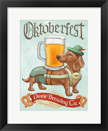 Framed Beer Dogs III Print