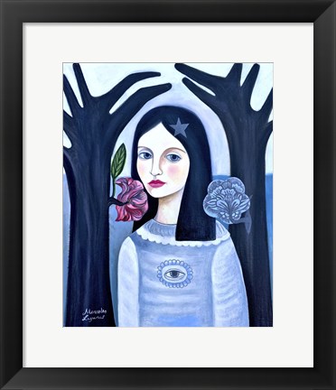 Framed Doll in the Woods Print