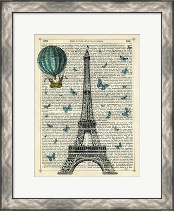 Framed Eiffel Butterflies Print
