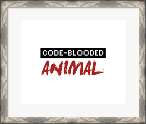 Framed Code-Blooded Animal - White Print
