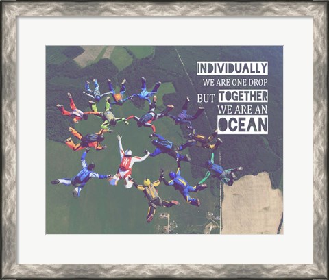 Framed Together We Are An Ocean - Skydiving Team Color Print