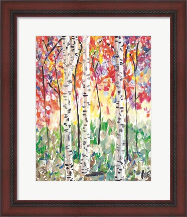 Framed Colorful Birch Forest Print