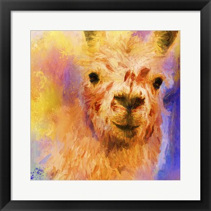 Framed Jazzy Llama Print