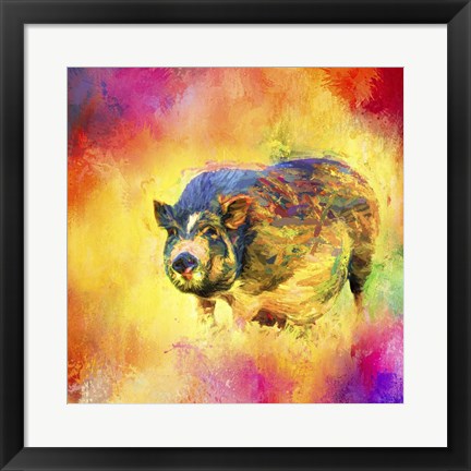 Framed Jazzy Pig Print