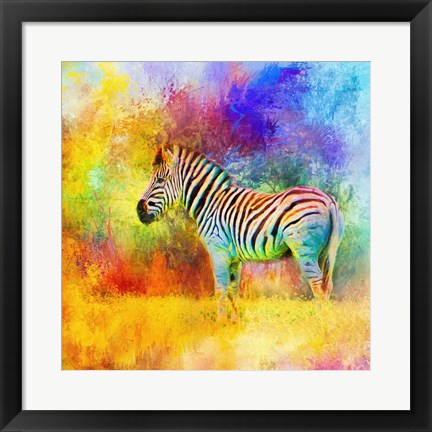 Framed Jazzy Zebra Print