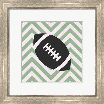 Framed Eat Sleep Play Football - Green Part I Print