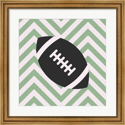 Framed Eat Sleep Play Football - Green Part I Print
