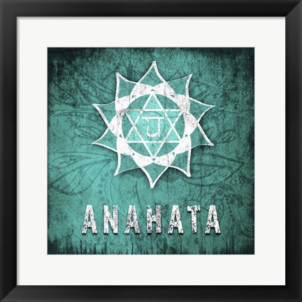 Framed Chakras Yoga Symbol Anahata Print