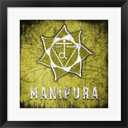 Framed Chakras Yoga Symbol Manipura Print