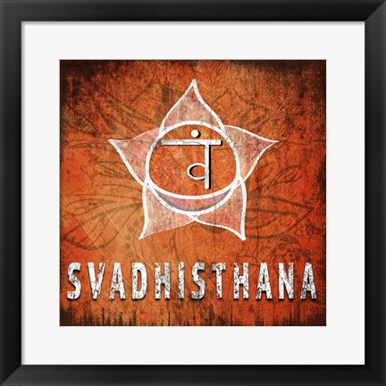 Framed Chakras Yoga Symbol Svadhisthana Print