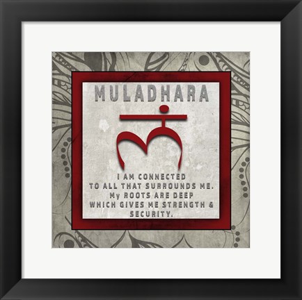 Framed Chakras Yoga Tile Muladhara V4 Print