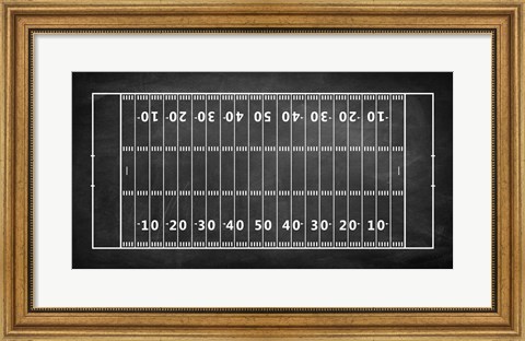 Framed American Football Field Chalkboard Print