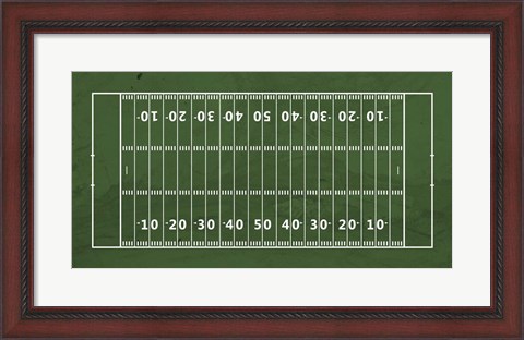 Framed American Football Field Green Print