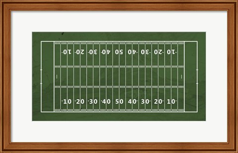 Framed American Football Field Green Print