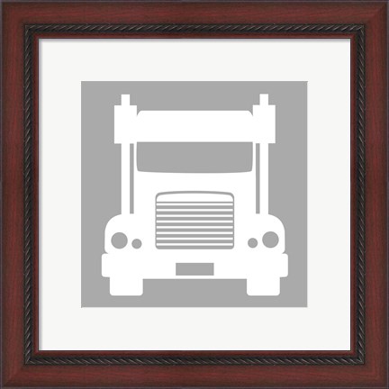 Framed Front View Trucks Set I - Gray Print