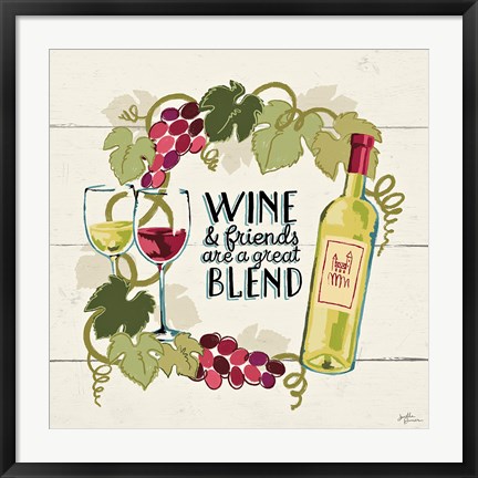 Framed Wine and Friends V Print