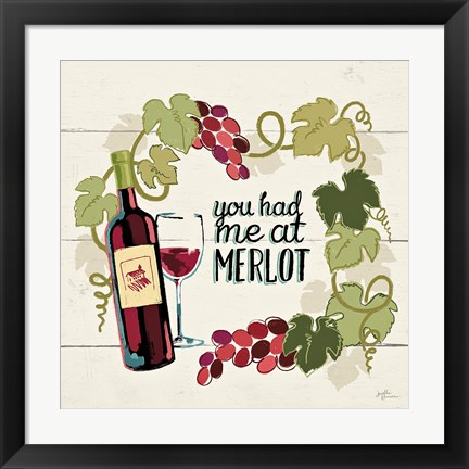 Framed Wine and Friends II Print
