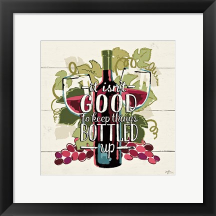Framed Wine and Friends III Print