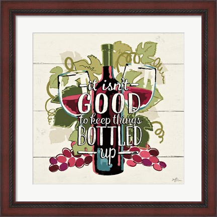 Framed Wine and Friends III Print