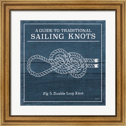 Framed Vintage Sailing Knots V Print