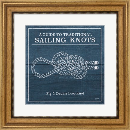 Framed Vintage Sailing Knots V Print