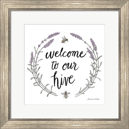 Framed Happy to Bee Home Words II Print