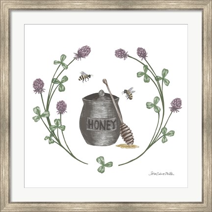 Framed Happy to Bee Home IV Print