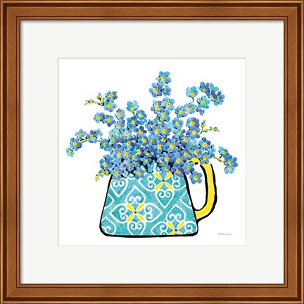 Framed Floral Teacups IV Print