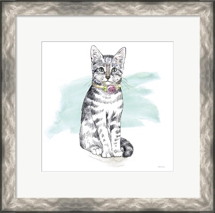 Framed Fancy Cats I Watercolor Print