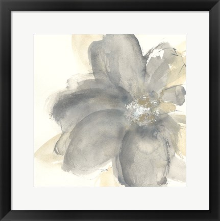 Framed Floral Gray I Print