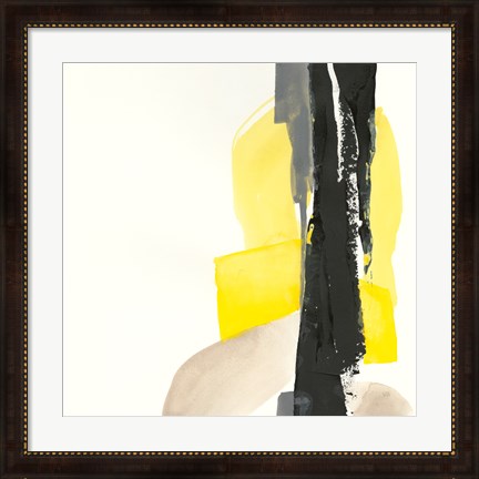 Framed Black and Yellow I Print