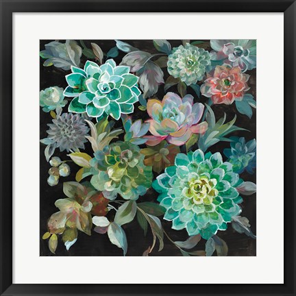 Framed Floral Succulents Print