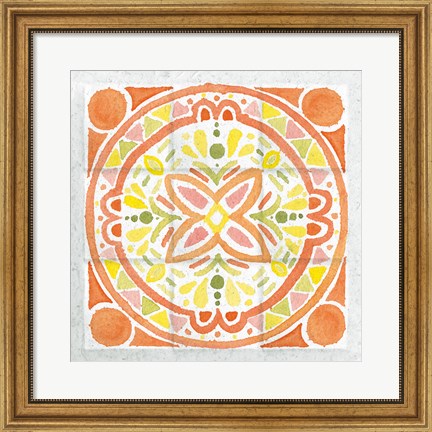 Framed Citrus Tile I Print