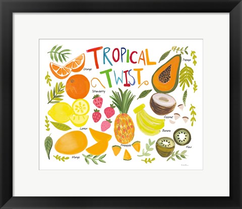 Framed Fruity Smoothie II on White Print