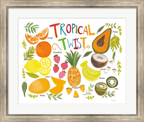 Framed Fruity Smoothie II on White Print