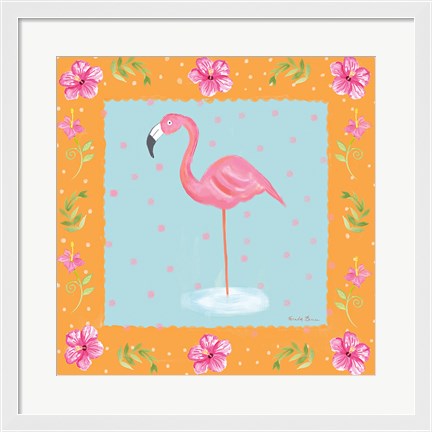 Framed Flamingo Dance IV Print