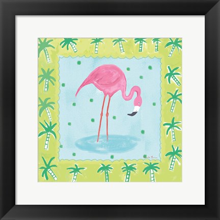 Framed Flamingo Dance III v2 Print