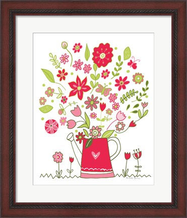 Framed Valentines Flowers III Print