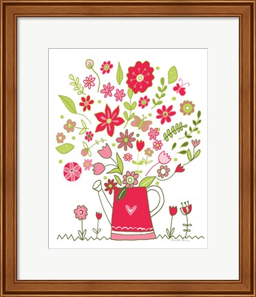 Framed Valentines Flowers III Print