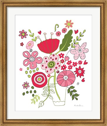 Framed Valentines Flowers IV Print