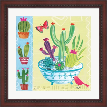 Framed Cacti Garden III Print