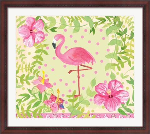 Framed Flamingo Dance I Print